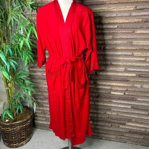Diplomat After Hours Men's Vintage Red Loungewear Robe One Size - Picture 5 of 6